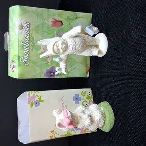 Vintage Dept. 56 Snowbunnies "For the Birds" & "Snowbunnies Prayers" set.